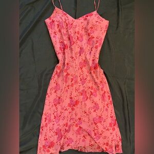 Floral  Pink and Red Dress Y2K